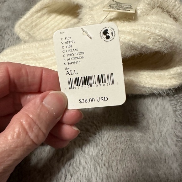 Free People Timber Fuzzy Knit Trapper Hat, Cream, One Size (v) - Picture 10 of 10